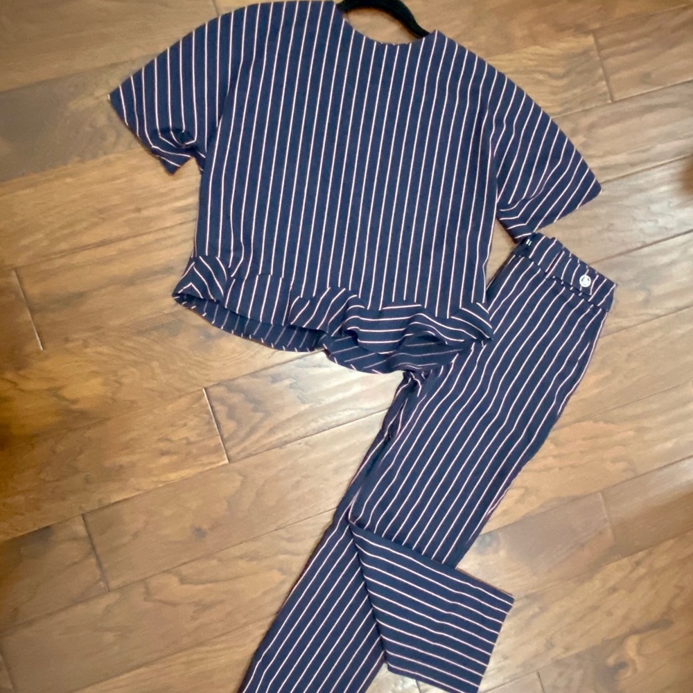 Zara navy striped set